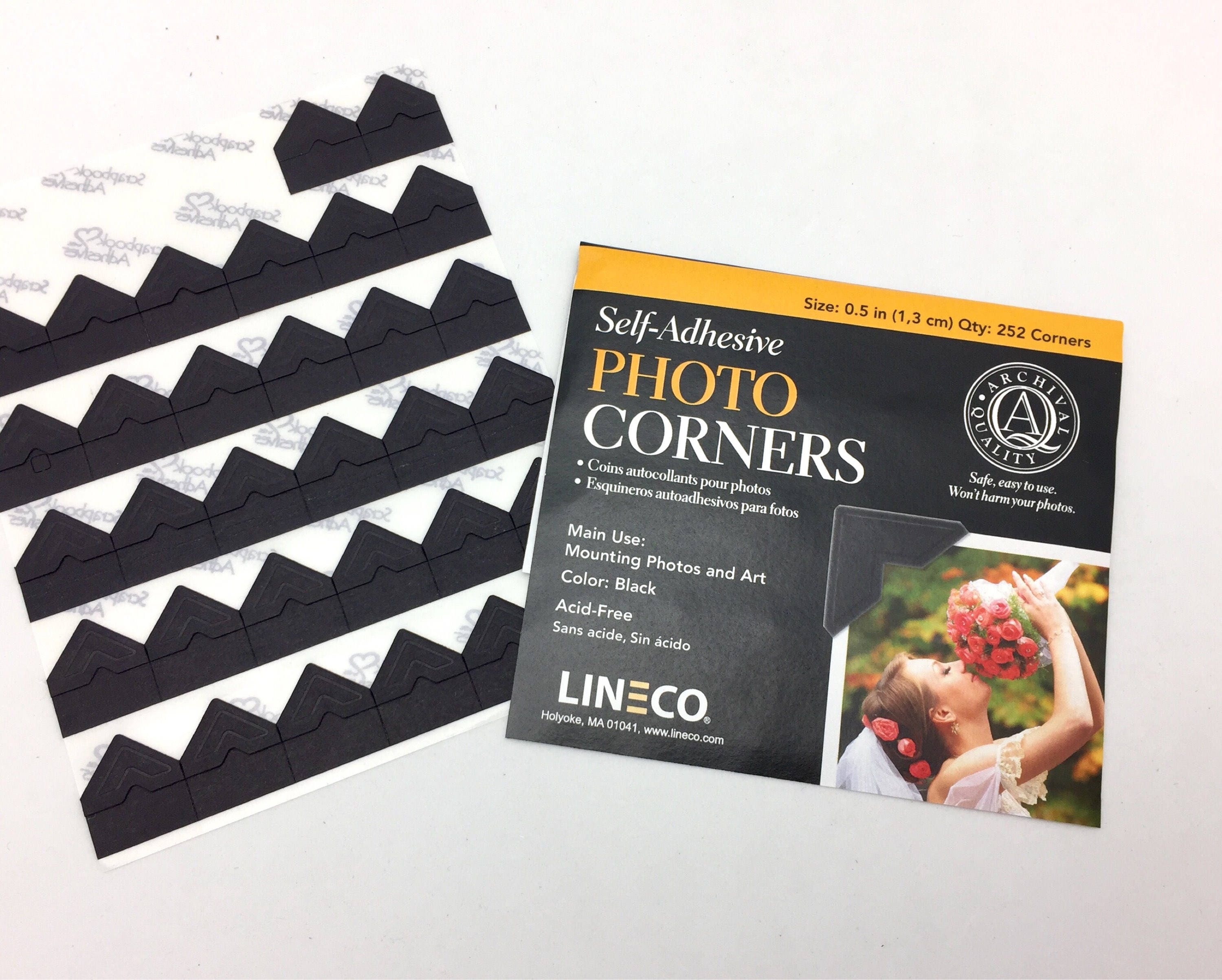 Lineco Black Photo Corners SelfAdhesive For use in