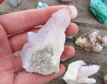 Amethyst cactus spirit quartz - natural crystals for succulent garden terrarium crystal for display teen hippie bedroom boho decor for desk