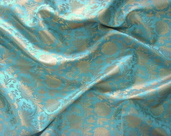Fuchsia Banarasi Brocade fabric by the yard Wedding Dress
