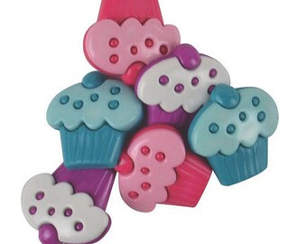 set of 6 22 mm cupcake buttons