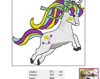 Embroidery file format: Rainbow pony