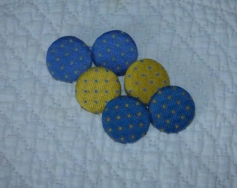 SET OF 6 BUTTONS IN 3 DIFFERENT COLORS COTTON