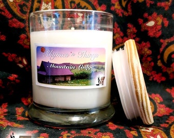 12 oz. "tall" jar candle with wooden lid