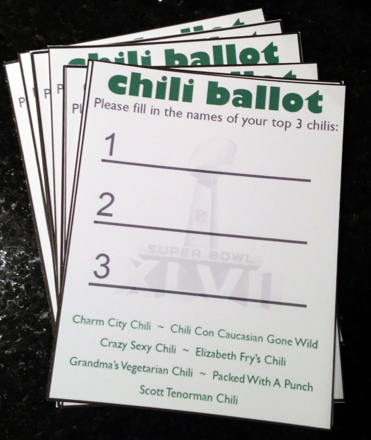 Free Chili Cook Off Entry Printables