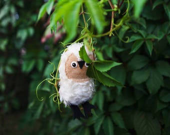Crupitsik Little tiny owlet, soft art toy owl doll creature by Wassupbrothers.pocket companion, buho, MADE TO ORDER