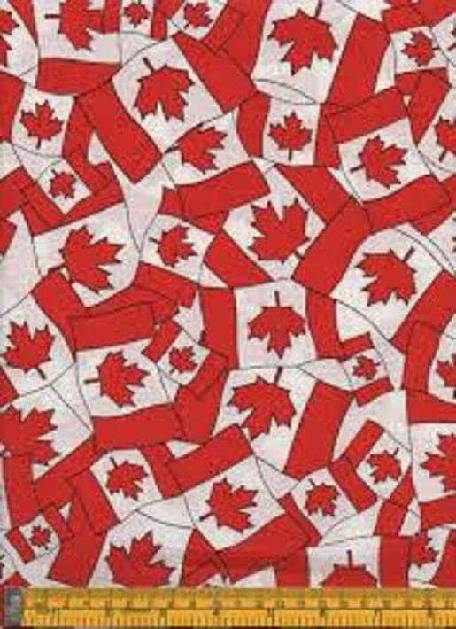 Fat Quarter Flag Of Canada, Canadian Flag Cotton Quilting Fabric 50 x ...