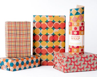 Mid-Century Modern Wrapping Paper / 12 Sheets
