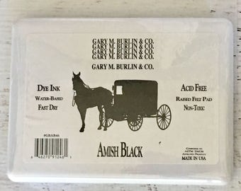 Gary Burlin & Co. Ink pad in Black, Large size 6.75X5", Acid Free dye ink, water-based, non-toxic raised felt pad for planners, papercraft