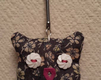 Small OWL keychains fabric, an idea gift for mothers day