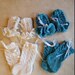 Blue and white Knitted newborn socks Baby gloves baby socks Knit socks Leg warmers Wool socks Handmade socks newborn