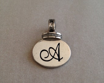 Vintage Silvery Initial A Pendant