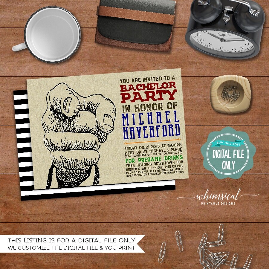 Bachelor Party Invitation YOU Kraft Printable