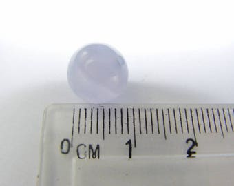 Round beads and smooth chalcedony Blue 10 mm