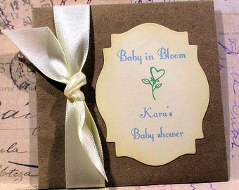 Baby Shower Favors - Wildflower Seeds - Personalized - Baby in bloom - Set of 10