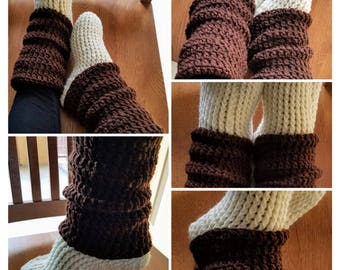 Handmade Crochet Leg Warmer Slippers