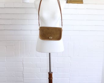 Vintage Coach Bag RARE // Bonnie Cashin Suede Pre Creed Dinky New York City // Double Strap Penny Handbag Purse NYC British Tan