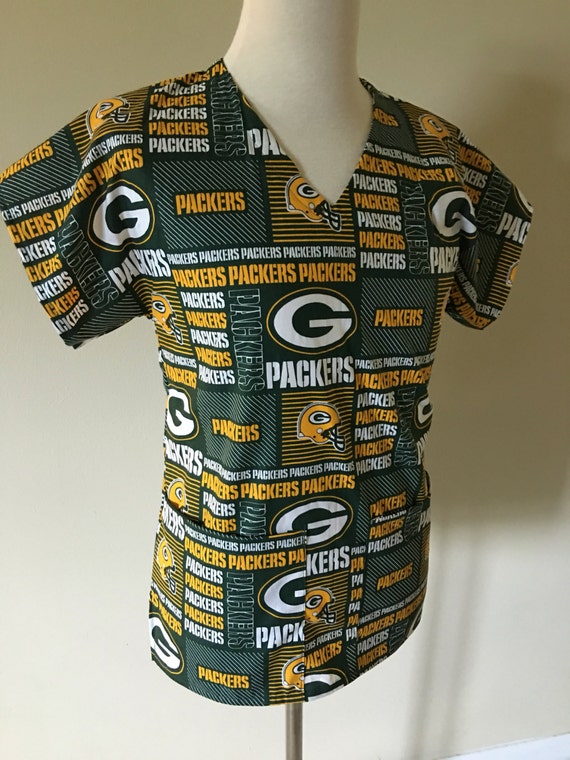 Greenbay packers medical scrub top green bay packers