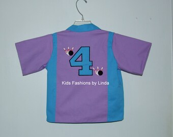 Birthday Girl Violet/Blue Bowling Shirt