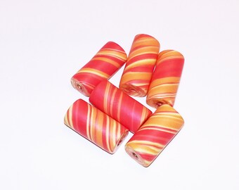 Candy Cane Polymer Clay Beads