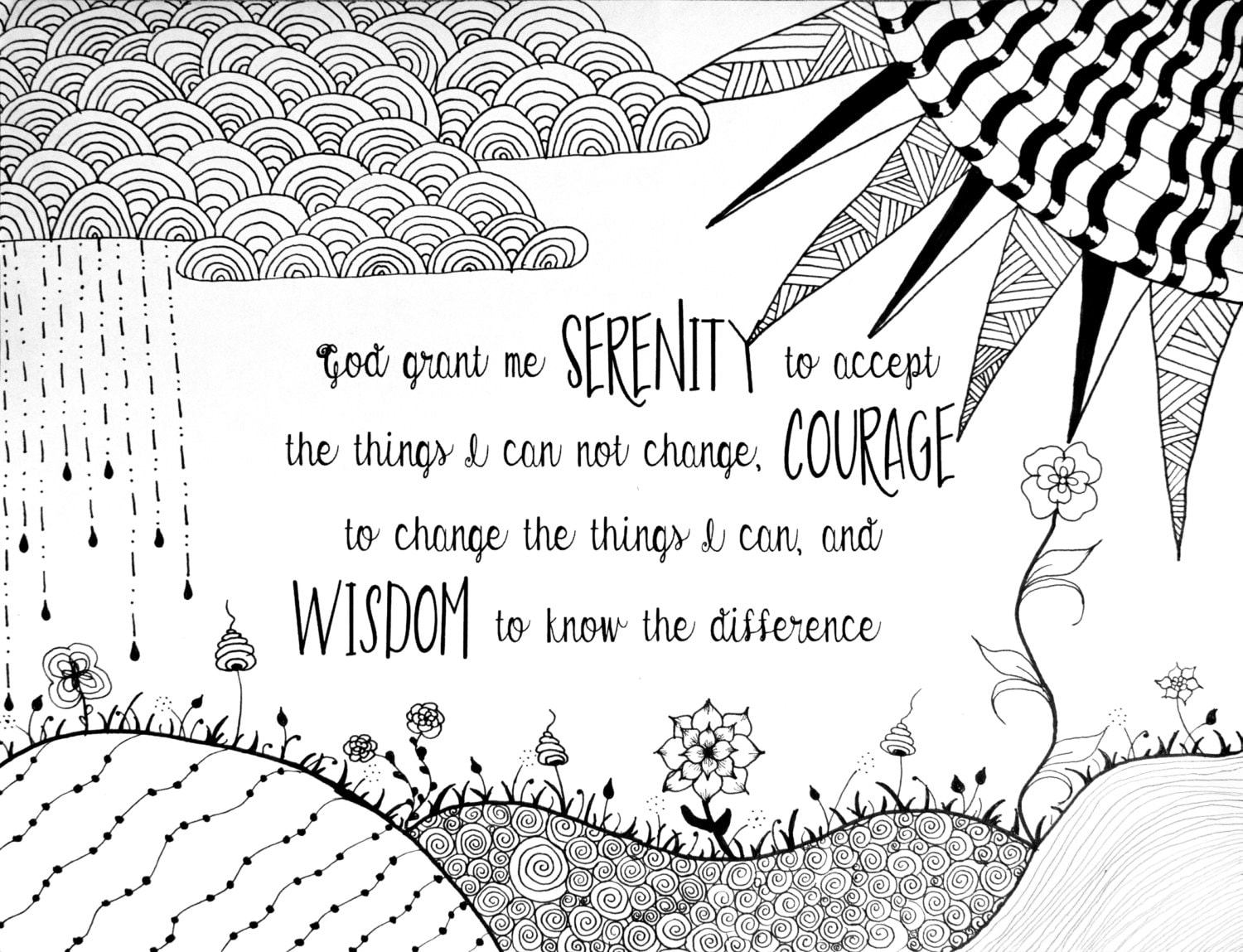 serenity prayer coloring page