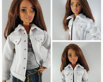 Barbie clothes - doll clothes - Barbie jeans - Barbie doll clothes - Denim jacket for Barbie doll (M2M, Belly Button, regular Fashionista)