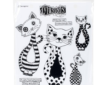 Dyan Reaveley's Dylusions Cling Stamp Collections 8.5"X7" - PUDDY CATS