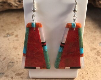 Santo Domingo Sterling Silver Multi Stone Dangle Earrings