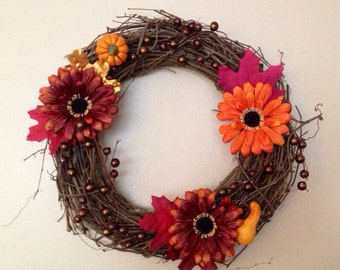 13" Fall Sunflower Wreath