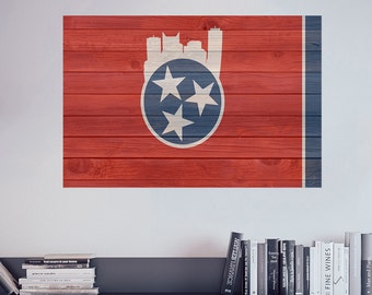 Tennessee Flag | Tennessee | Tennessee Art | Wall Decal | Vinyl Decals | Flag Decals | Vinyl Flags | Flag Decor | Vinyl Flag | Rustic