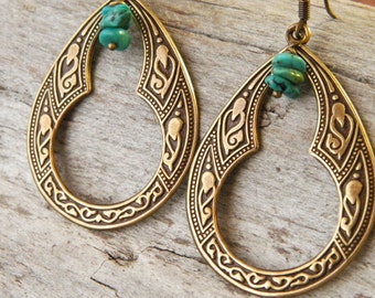 Mother's Day Gift - Boho earrings - Gypsy earrings - Gift for Her - Turquoise earrings - Sundance style earrings