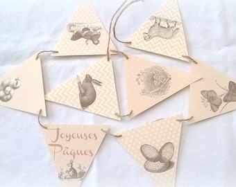 Vintage sepia designs Easter wreath