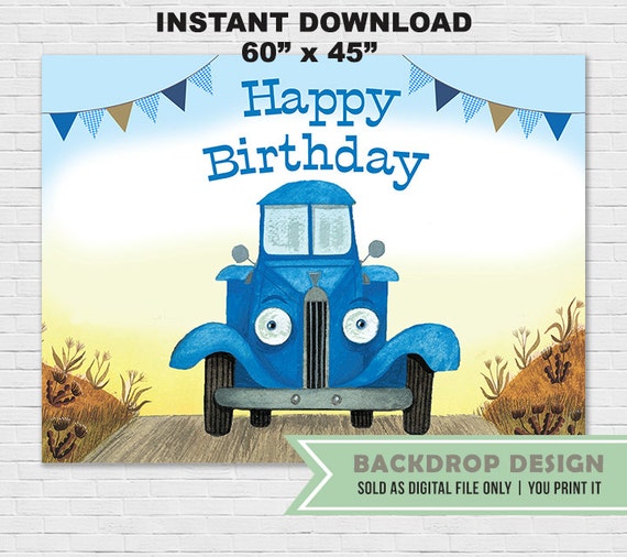 Little Blue Truck Birthday Backdrop Little Blue Truck Little Blue Truck Birthday Backdrop Little Blue Truck