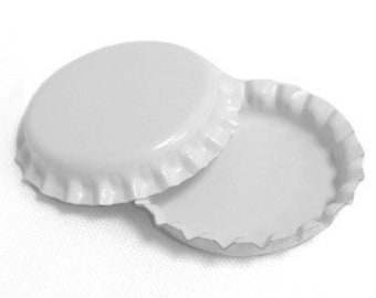 50 White ON BOTH SIDES Blank Bottlecaps Bottle Cap Bottlecap Caps Colored Embellishment Craft