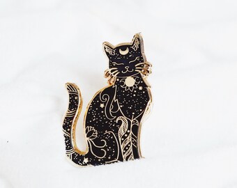 Luna Enamel Pin, Celestial Enamel Pin, Lapel Pin, Star Enamel Pin, Cat Enamel Pin, Sailor Moon Enamel Pin