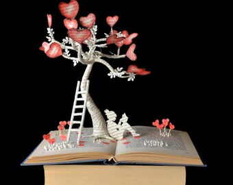 The Tree of Love - Book Art - Book Sculpture - Altered Book - Mothers Day