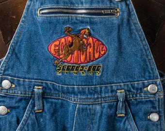 Vintage Scooby-Doo Overalls, Scooby-Doo Sports, Scooby-Doo Football Denim Overalls, 2T