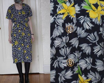 vintage floral dress // 1990s dress / 90s vintage