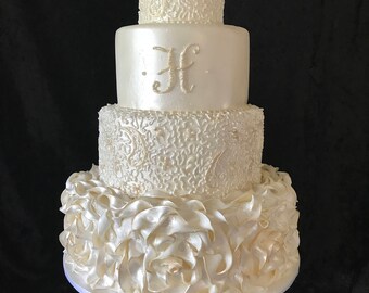 Four tier faux wedding cake
