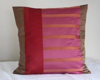 Cushion cover 40 x 40 cm in Brown, pink, Burgundy