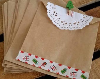Set of 10 Kraft 11x35x13.3cm pouches