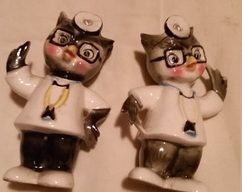 DOCTOR OWL Salt and Pepper Shakers Vintage