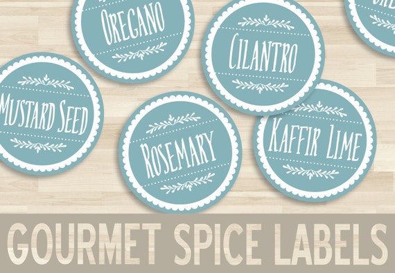 15 printable spice labels round circle sticker