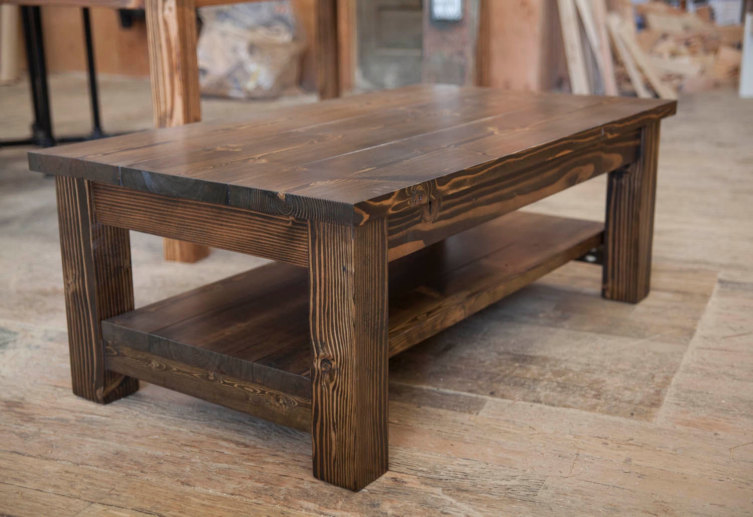 Farmhouse Coffee Table Rustic Coffee Table Solid Wood