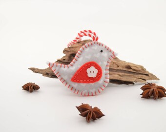Bird, Felt Christmas ornament, felt ornament, Christmas ornament, handmade bird ornament, tree ornament, tree decor, felt bird tree ornament