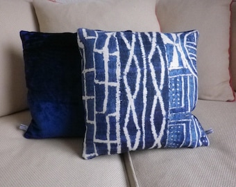 Bright blue decorative pillow