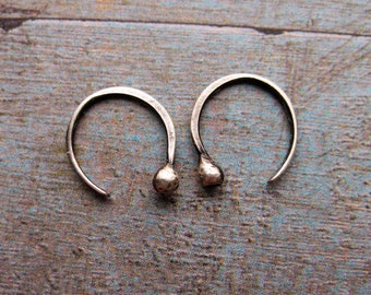 Ear Sprouts in Antiqued Sterling Silver - 1 pair - 20 gauge - 12mm