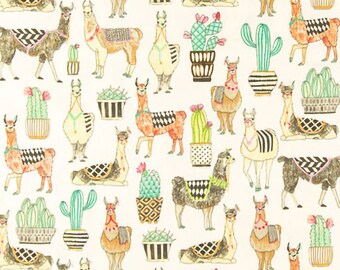 Llama fabric duck cotton fabric llama duck fabric fabic by the yard novelty fabric llama duck print duck cotton fabric cotton by the yard