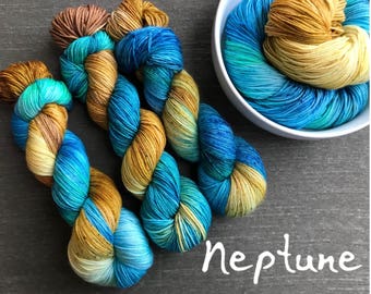 Neptune - Hand Dyed Superwash Sock Yarn