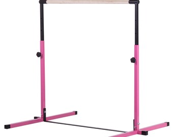 Adjustable Gymnastics Bar, Gymnastics Horizontal Kip Bar - White, Blue, Pink, Purple