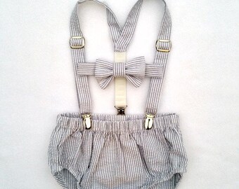 Cake Smash Outfit Boy, Cake Smash Boy, Baby Boy Photo Outfit, Photography Props, Baby Boy, Four Tiny Cousins, Bow Tie Suspenders Set
